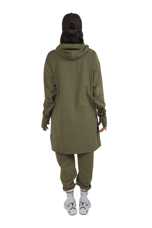 Aafiya Studio Essential Flow Tunic in Olive Clay – view 2