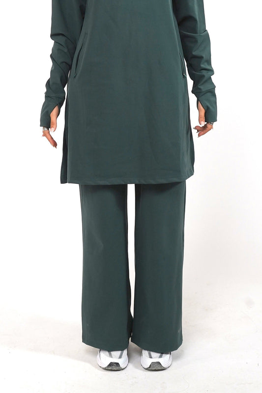 Aafiya Studio Essential Wide Pants in Deep Lagoon (dark teal) – view 2