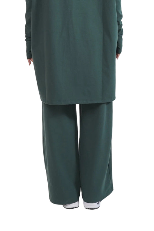 Aafiya Studio Essential Layered Tee in Deep Lagoon (dark teal) – view 2