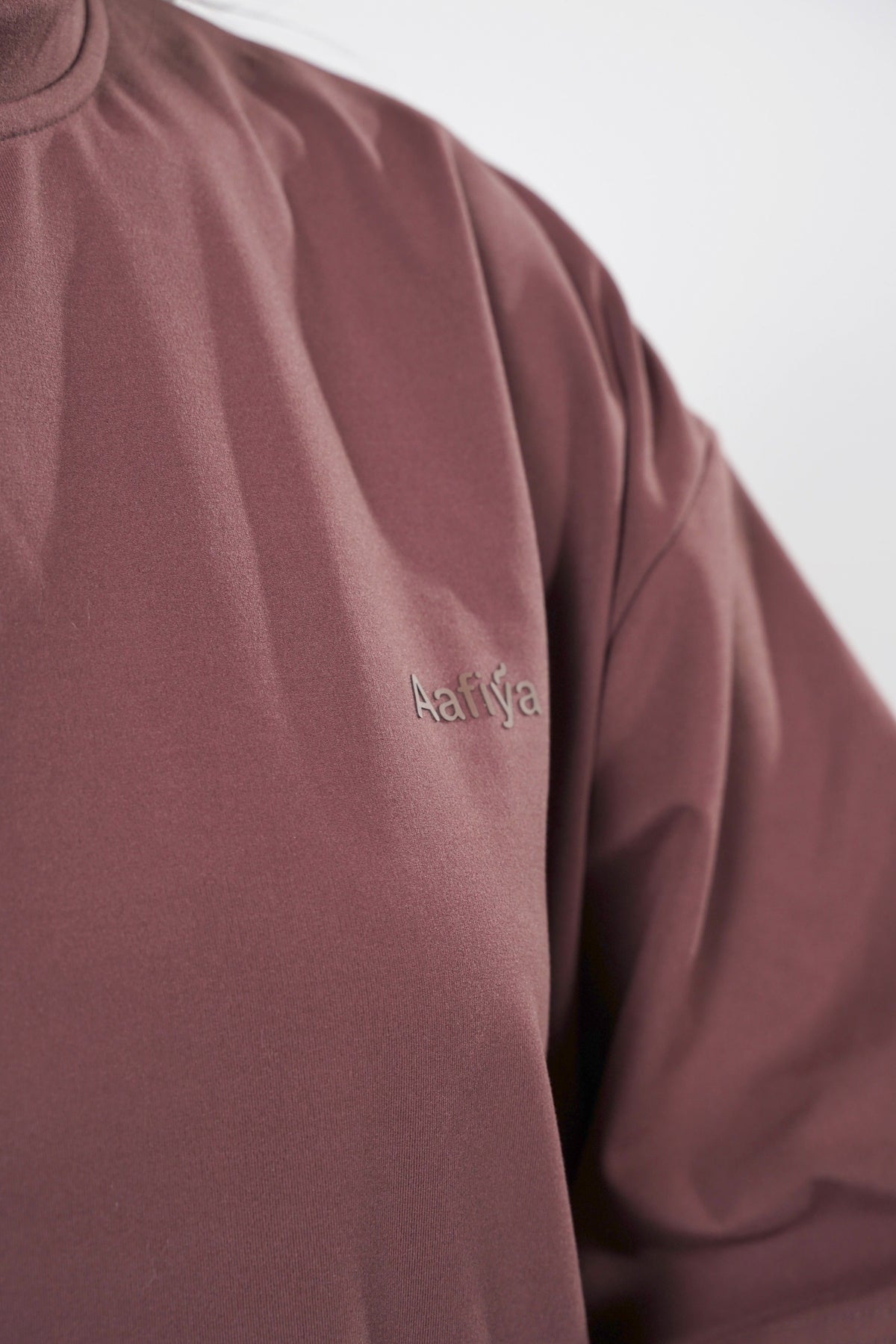 Aafiya Studio Essential Layered Tee in Bordeaux Ember (burgundy) – view 6