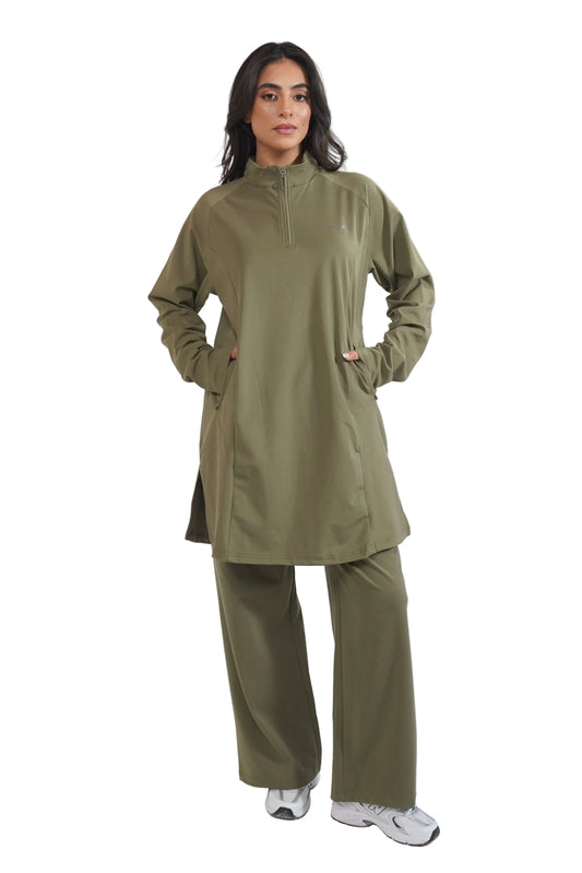 Aafiya Studio Essential Line Tunic in Olive Clay