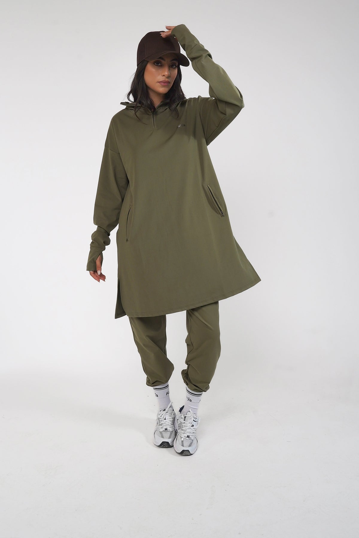 Aafiya Studio Essential Flow Tunic in Olive Clay – view 4