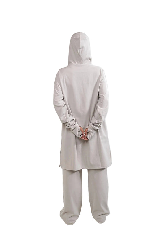 Aafiya Studio Essential Flow Tunic in Desert Mist (stone) – view 2