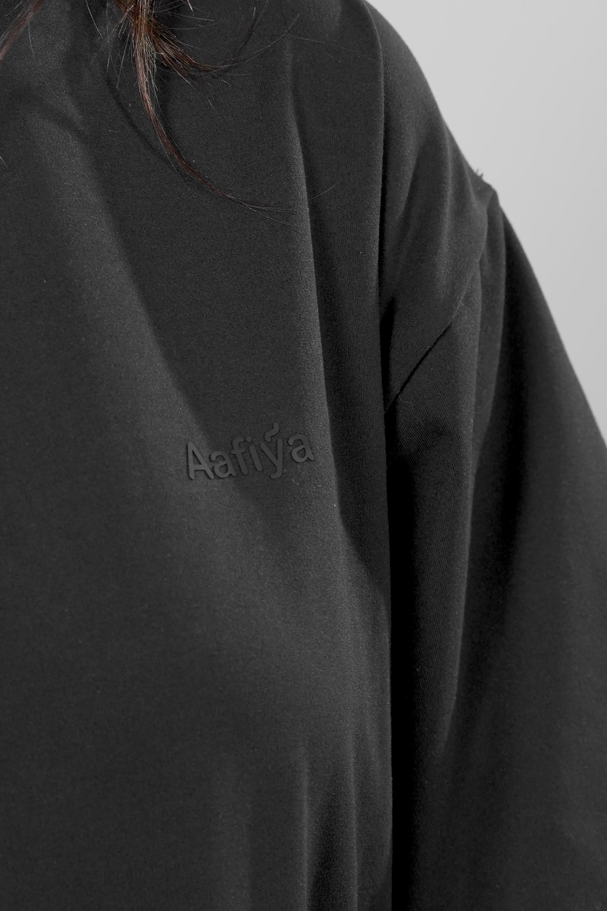 Aafiya Studio Essential Layered Tee in Midnight Veil (black) – view 7