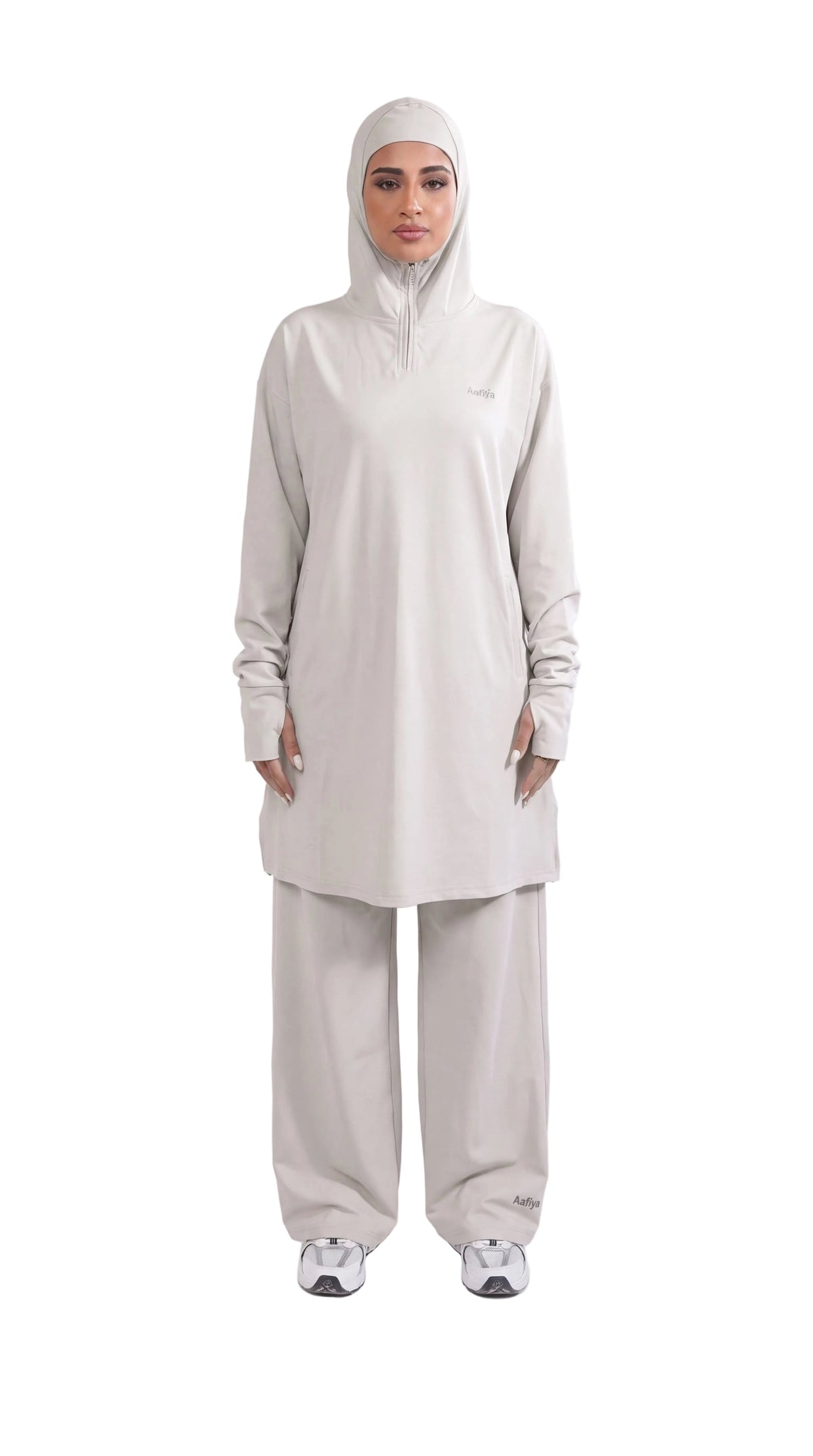 Aafiya Studio Essential Flow Tunic in Desert Mist (stone) – view 6