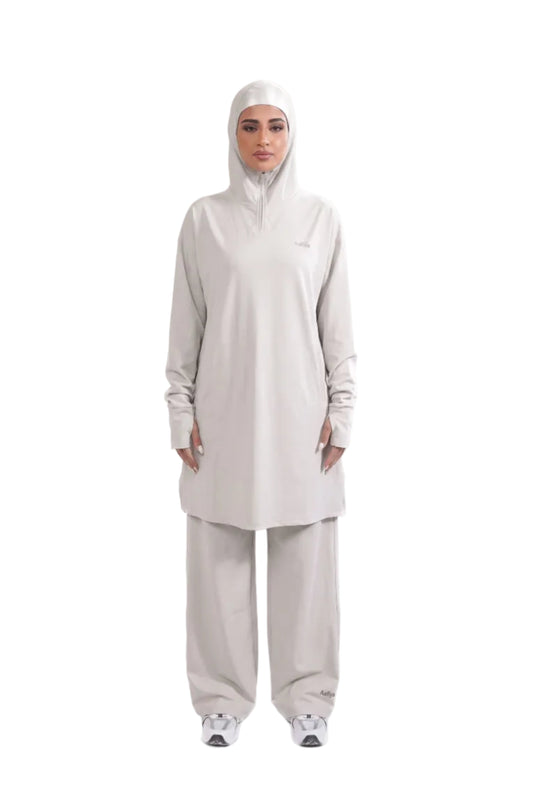 Aafiya Studio Essential Flow Tunic in Desert Mist (stone)