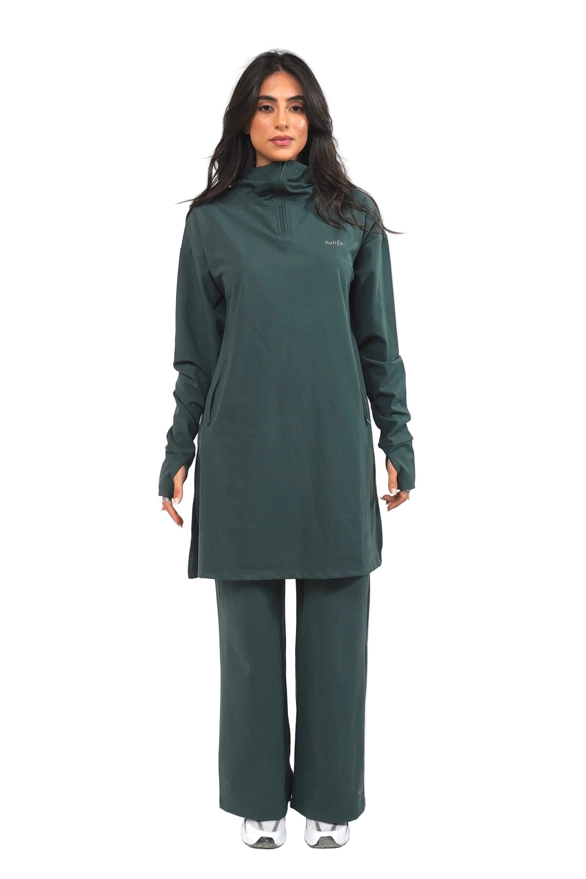 Aafiya Studio Essential Flow Tunic in Deep Lagoon (dark teal)