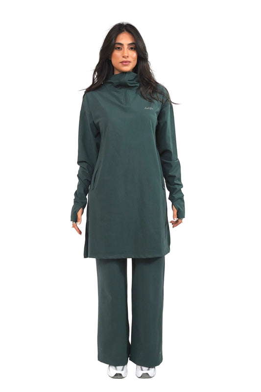 Aafiya Studio Essential Flow Tunic in Deep Lagoon (dark teal)