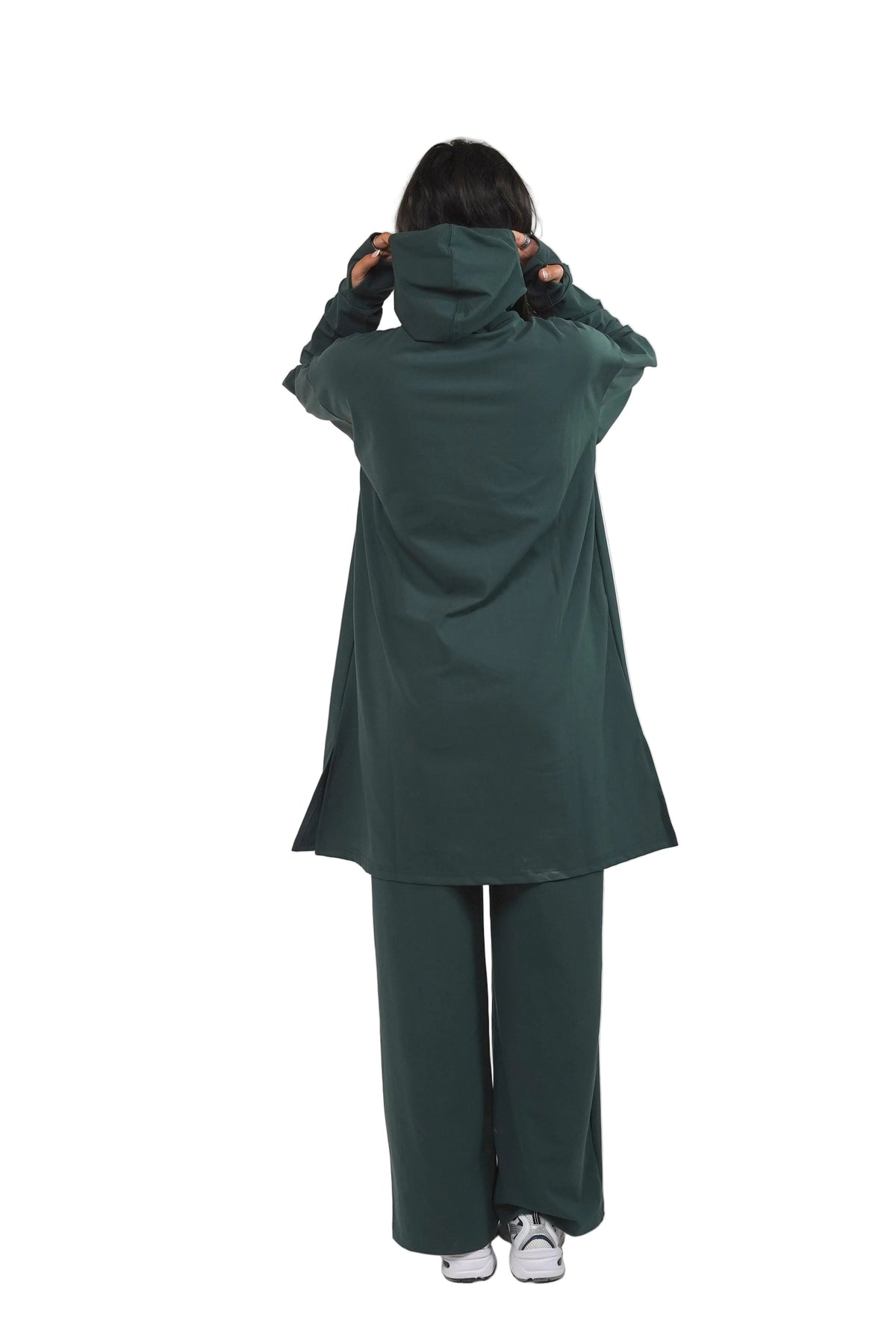 Aafiya Studio Essential Flow Tunic in Deep Lagoon (dark teal) – view 2