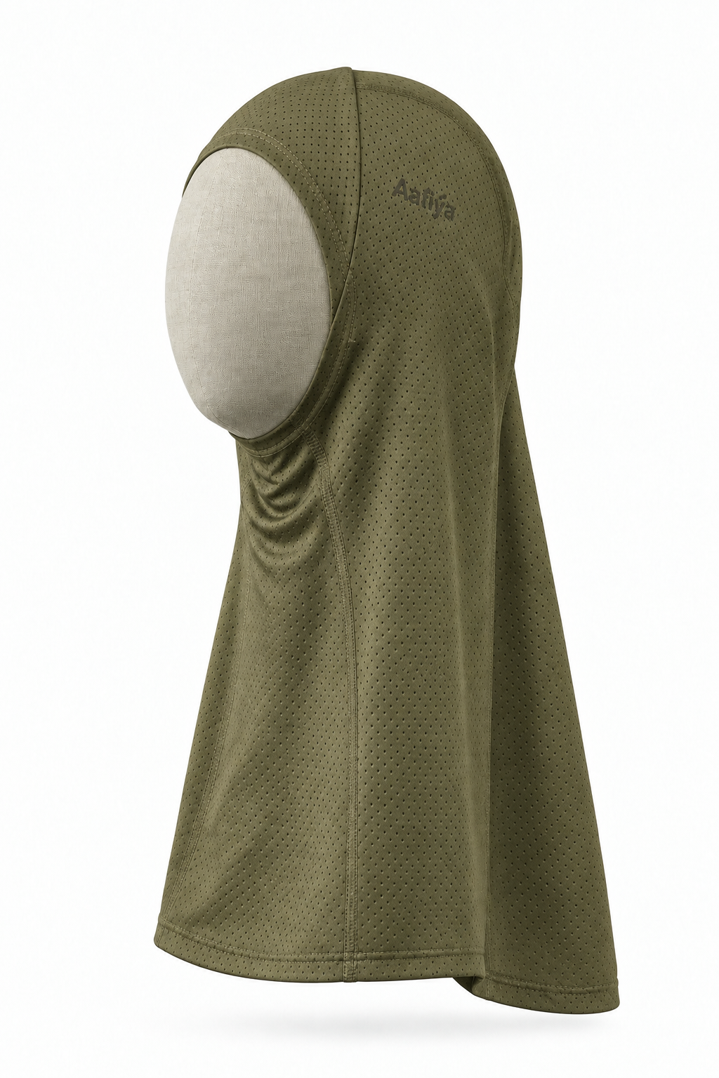Aafiya Studio Core 01 Sport Hijab in Olive Clay – detail view