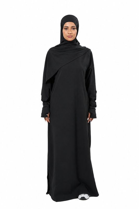 Essential Sport Abaya (Black) | عباية رياضية