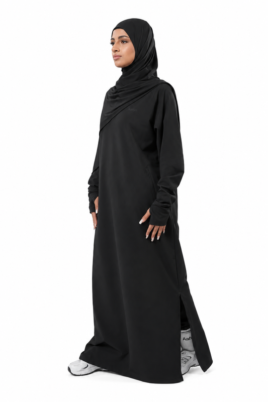 Essential Sport Abaya (Black) | عباية رياضية