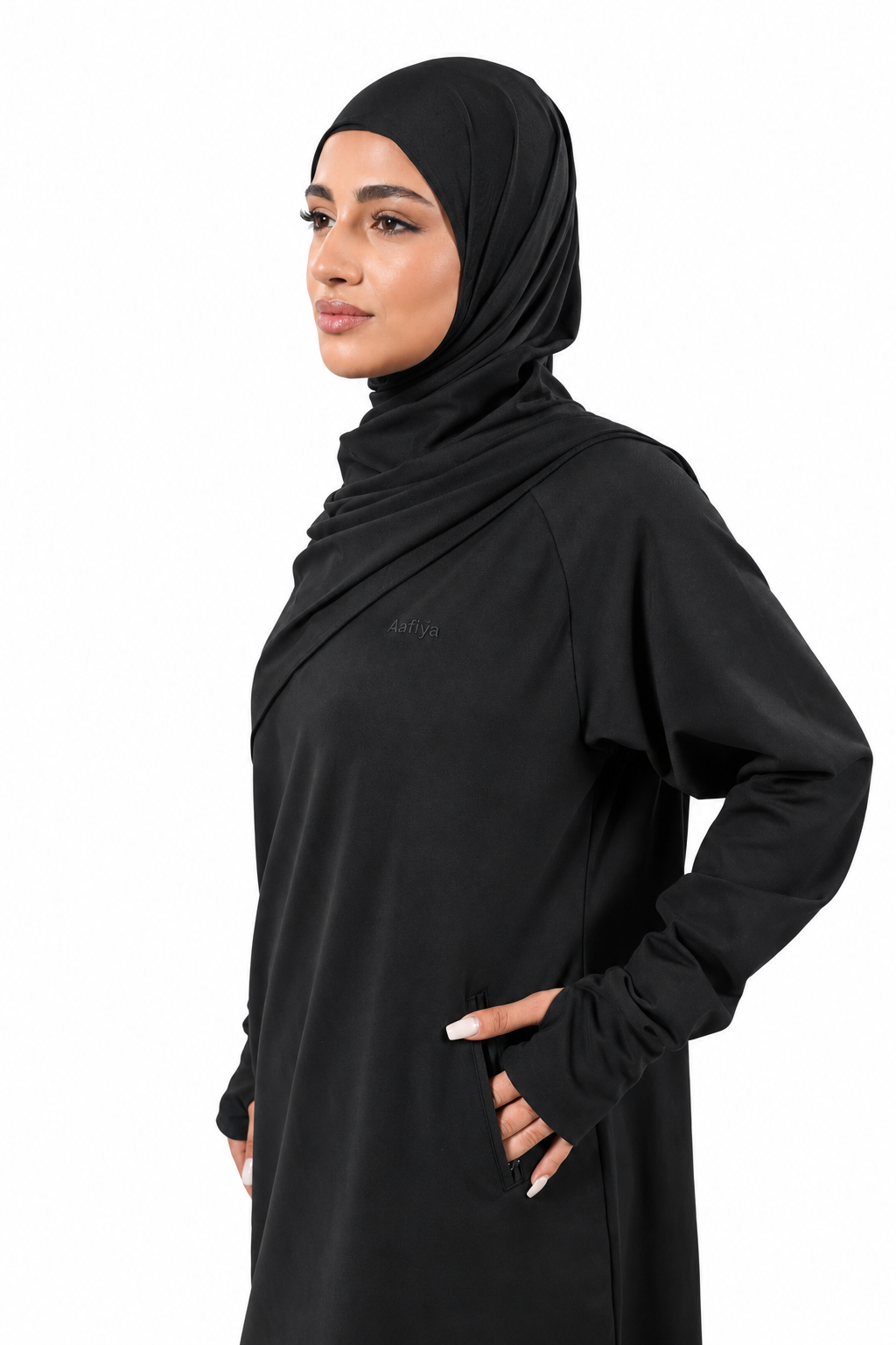 Essential Sport Abaya (Black) | عباية رياضية