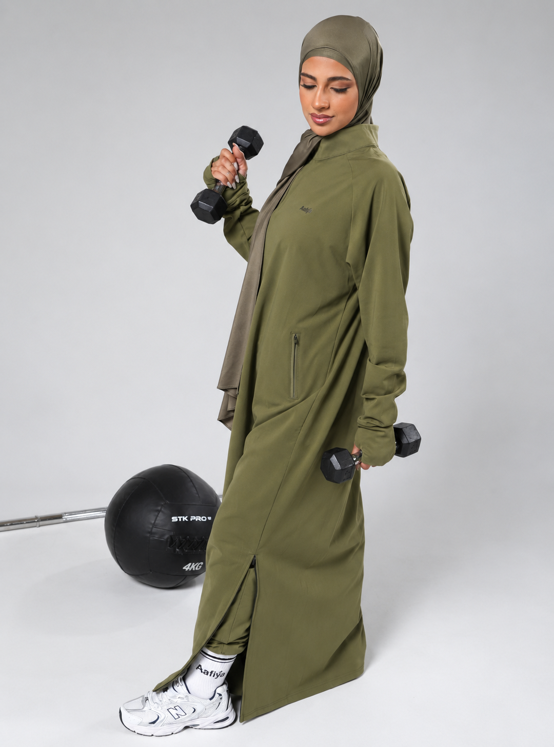 Essential Sport Abaya (Olive) | عباية رياضية