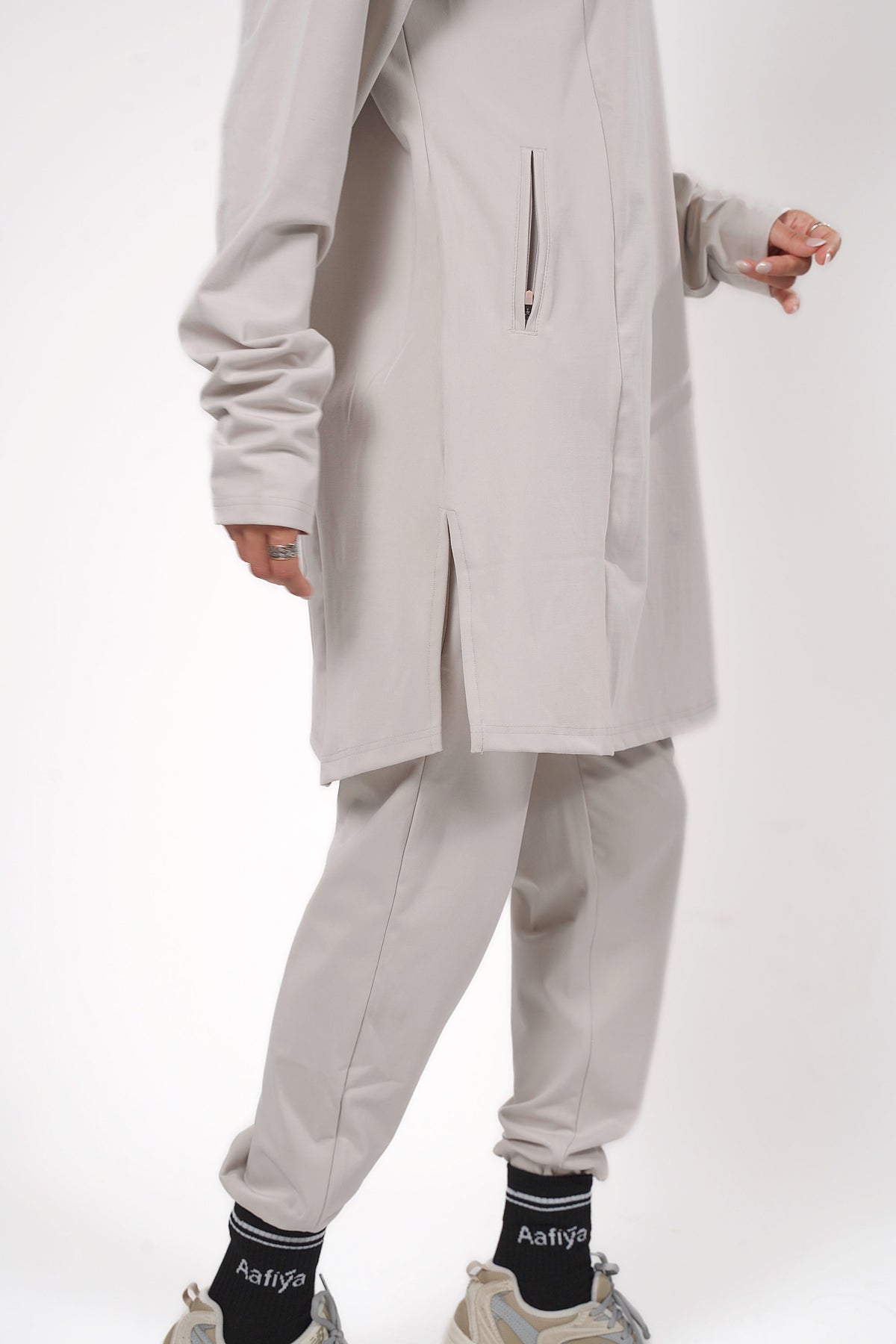 Aafiya Studio Essential Line Tunic in Desert Mist (stone) – view 5
