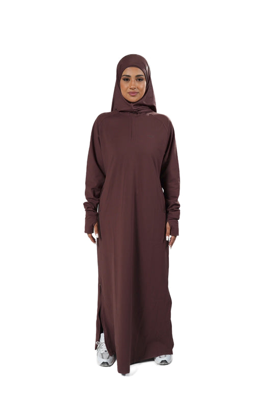 Aafiya Studio Essential Sport Abaya in Bordeaux Ember (burgundy)