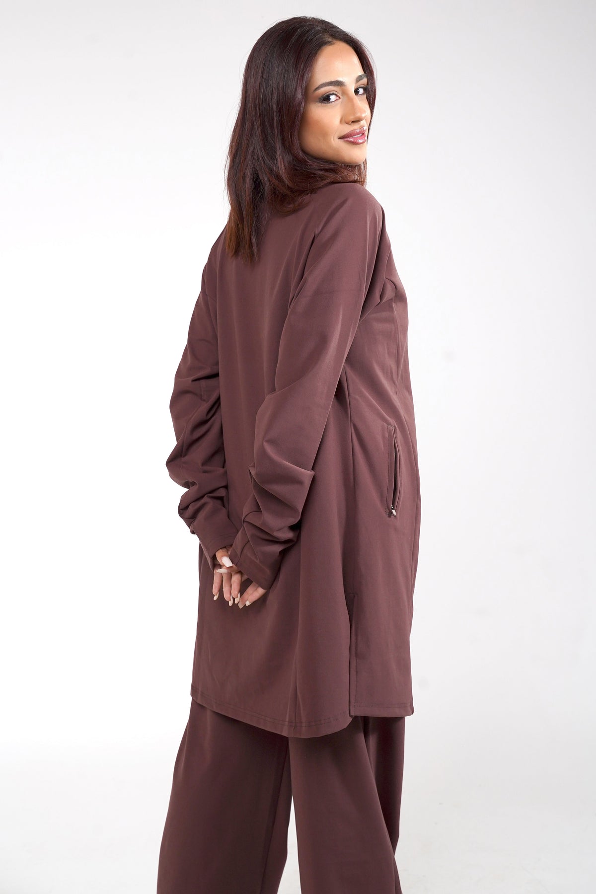 Aafiya Studio Essential Line Tunic in Bordeaux Ember (burgundy) – view 3