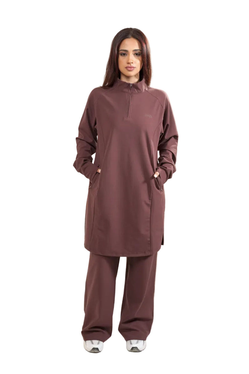 Aafiya Studio Essential Line Tunic in Bordeaux Ember (burgundy)