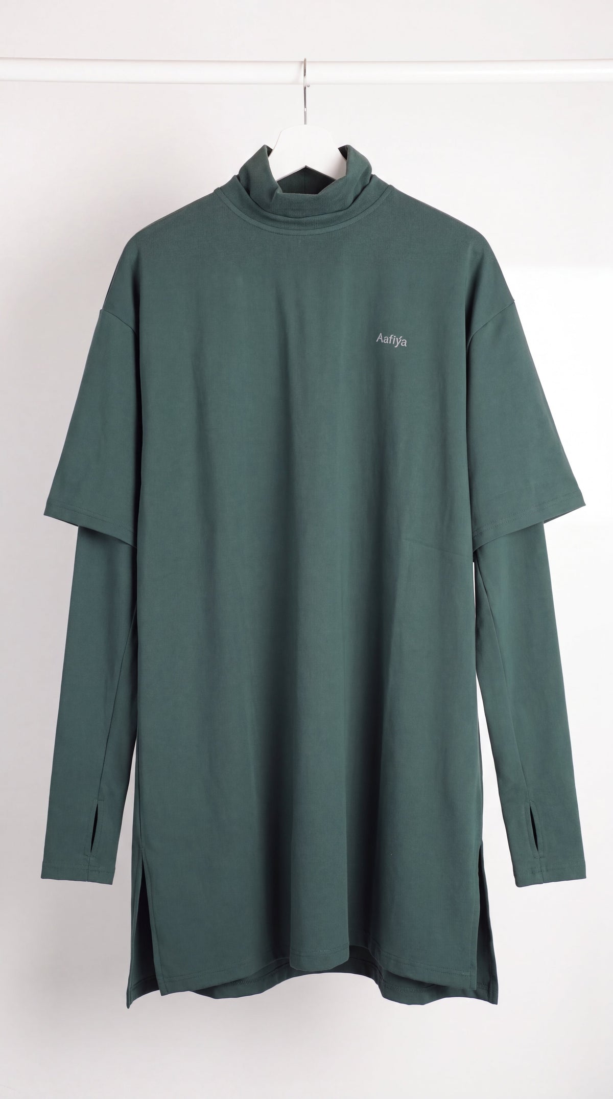 Aafiya Studio Essential Layered Tee in Deep Lagoon (dark teal) – view 7