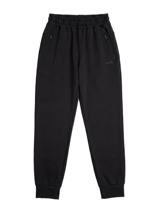 Aafiya Studio Essential Flow Pants in Midnight Veil (black)