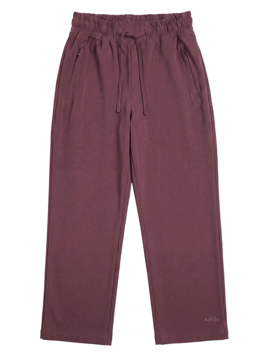 Essential Wide Pants (Burgundy) | بنطلون رياضي واسع