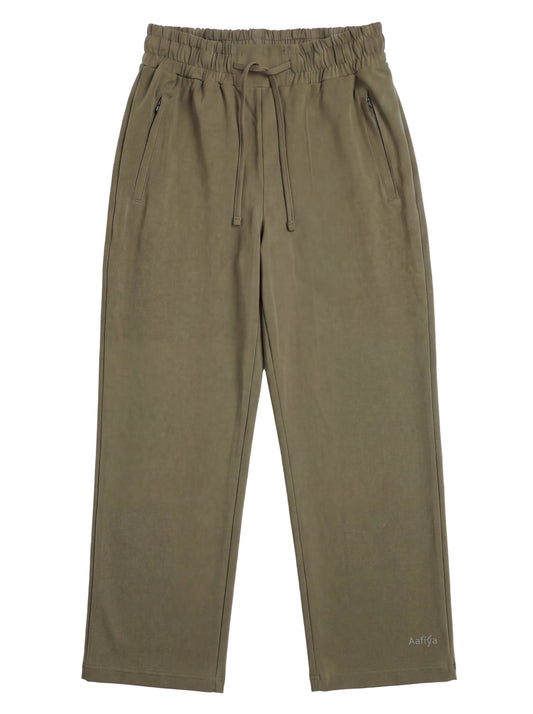 Essential Wide Pants (Olive) | بنطلون رياضي واسع